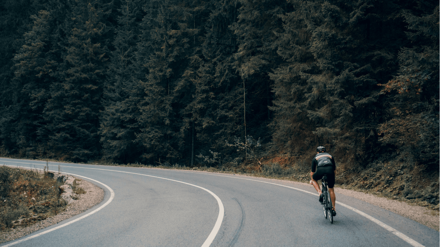 Cyclist in forest using SonoFit technology