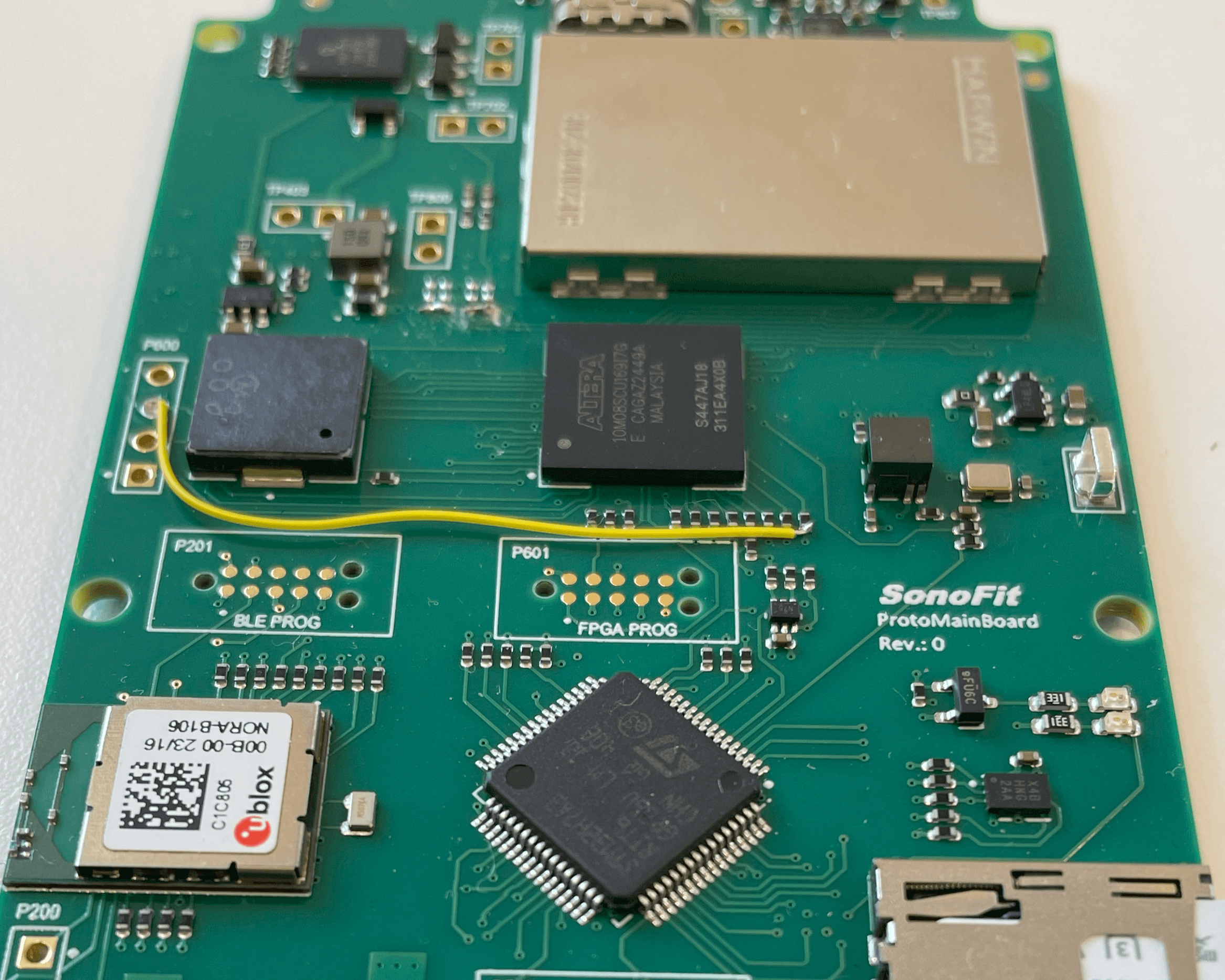 SonoFit's first prototype board received